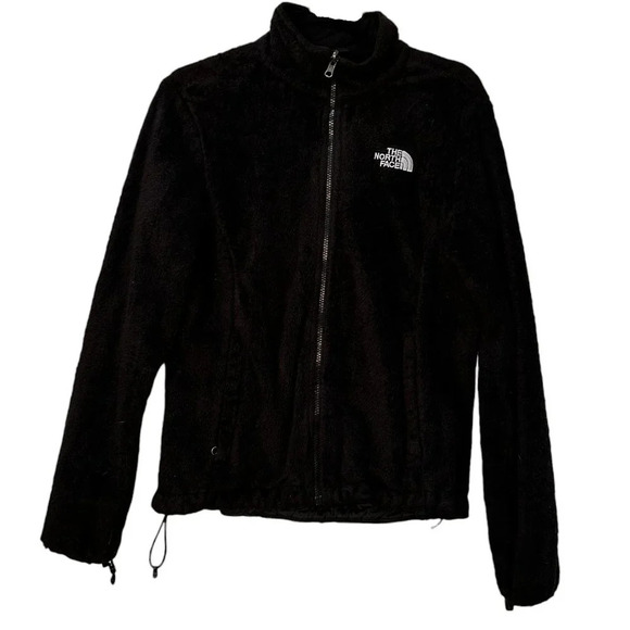 NORTH FACE Black Faux Fur Zip Up Jacket - Medium - Picture 1 of 9